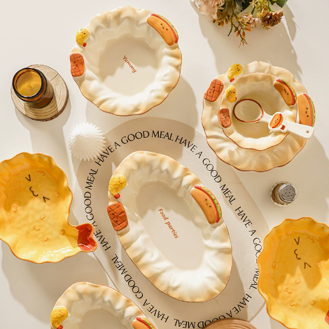 Cute Bread Fish Plate styled - MoriMori Home