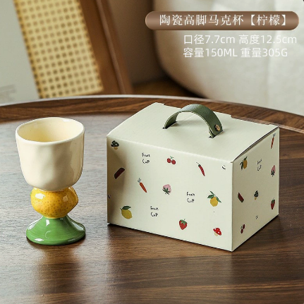 Fruit Goblet Hand-painted Underglaze Cute Cup · 5oz