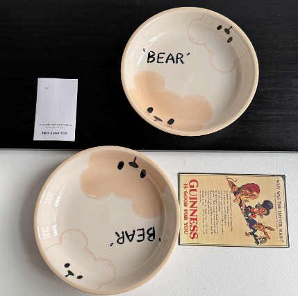 Cream Bear Ceramic Plate · 7"