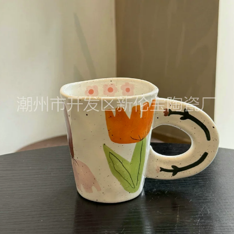 Floral Design Hand-Painted Ceramic Tableware