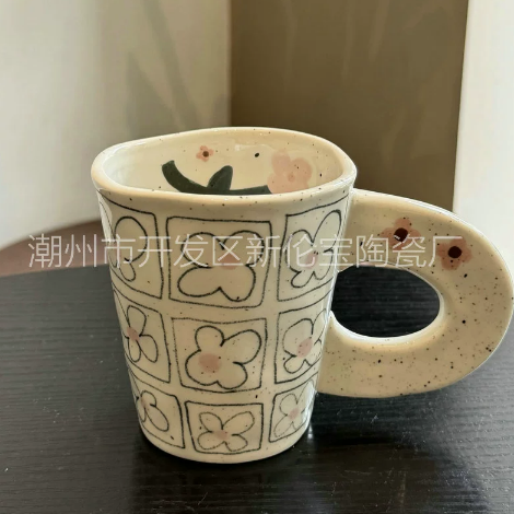 Floral Design Hand-Painted Ceramic Tableware