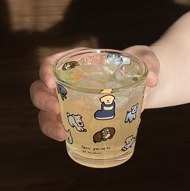 Cute Pet Style Glass Sake Cups · Set of 2 · 6.4oz