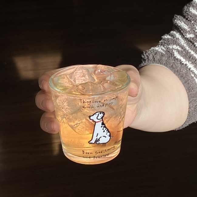 Cute Pet Style Glass Sake Cups · Set of 2 · 6.4oz