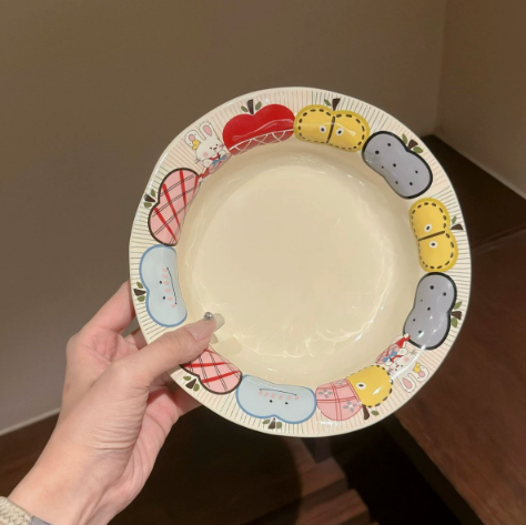 Apple Rabbit Series Plate · 8.5”