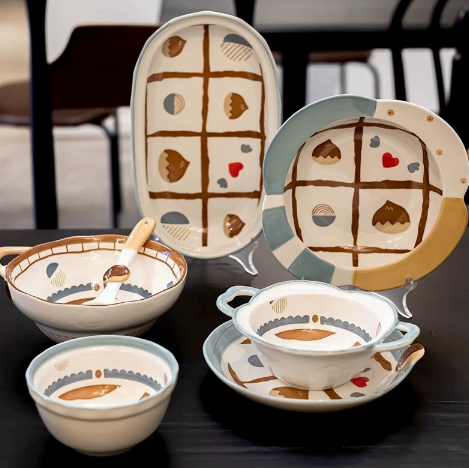 Chestnut Ceramic Dinnerware Set · 7-piece
