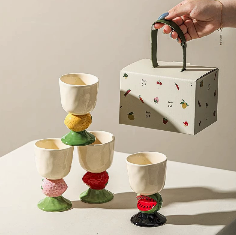 Fruit Goblet Hand-painted Underglaze Cute Cup · 5oz