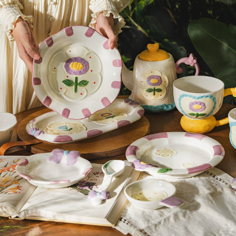 Hoshino Flower Underglaze Ceramic Tableware