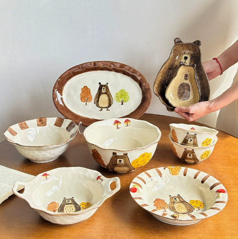 Cute Bear Forest Series Tableware · Hat Plate  8"