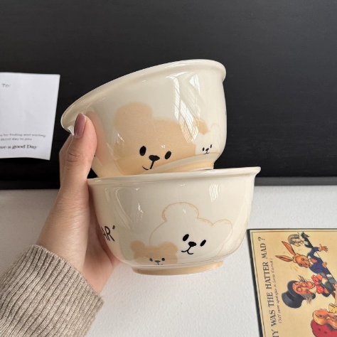 Cream Bear Ceramic Bowl · 5“