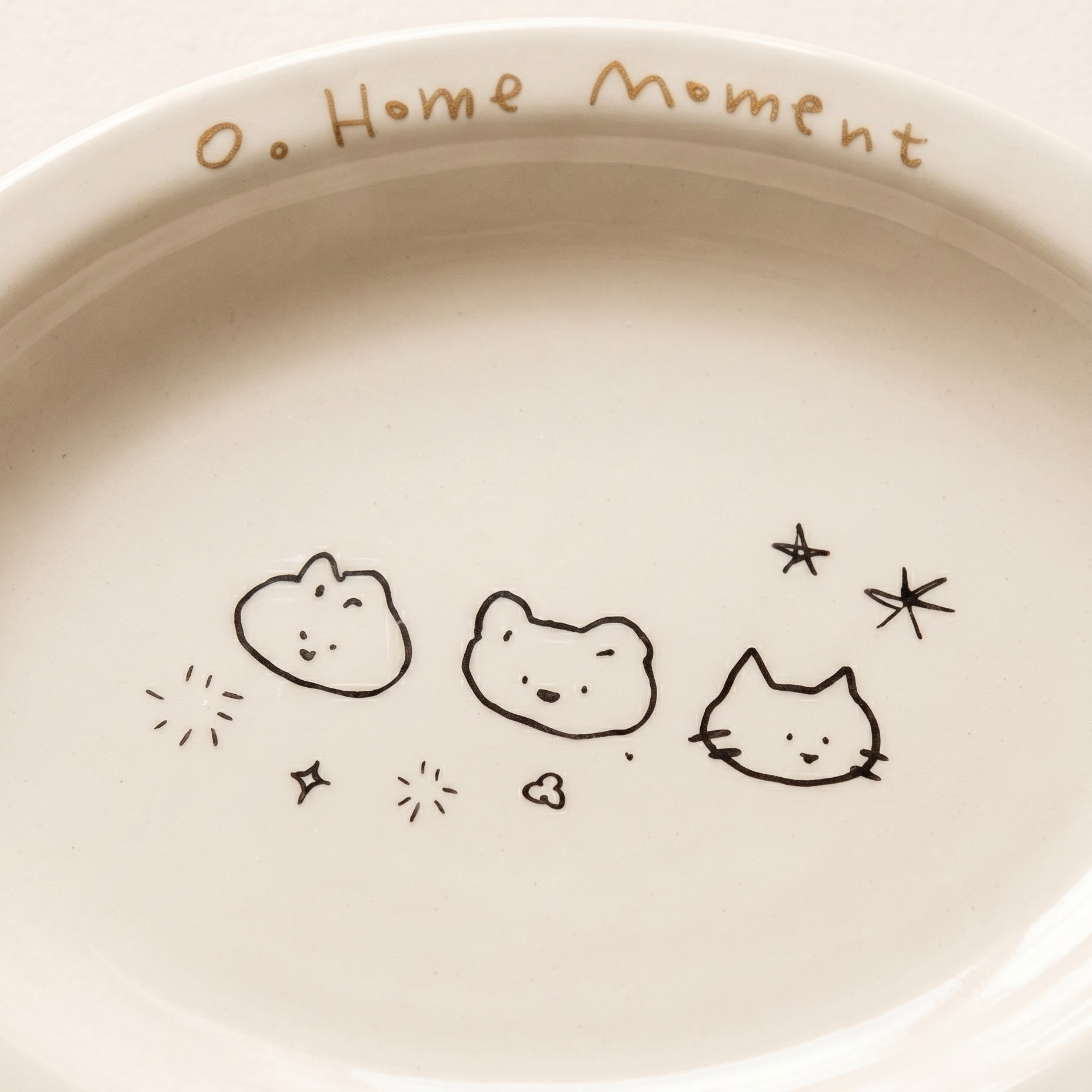 Animal Doodle Illustrated Ceramic Oval Plate styled - MoriMori Home