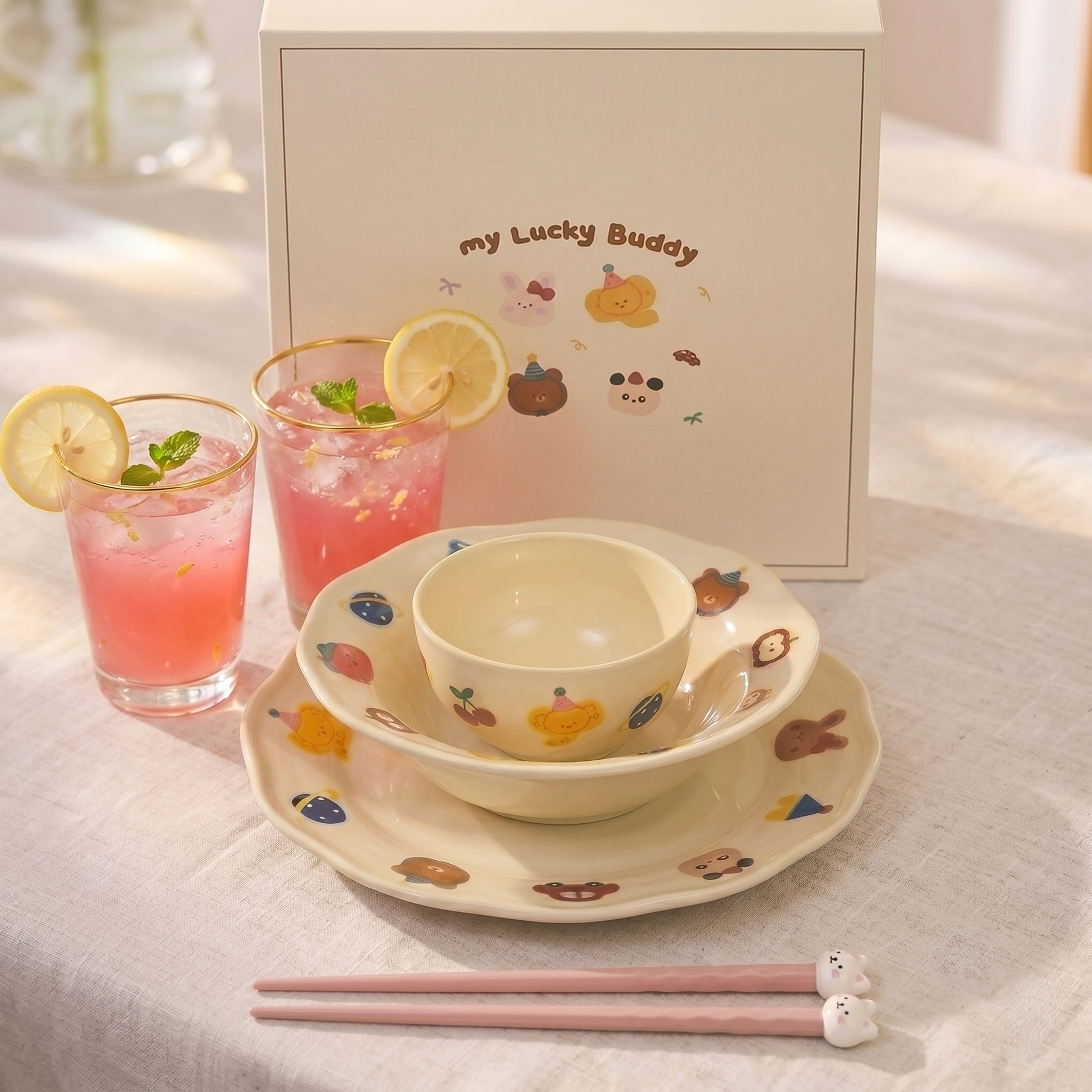 Animal Party Dining Set styled table - MoriMori Home