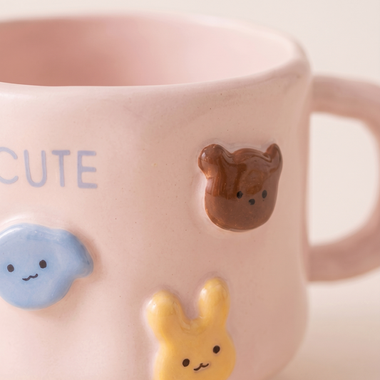Animals Hand-Pinched Ceramic Mug Blush - MoriMori Home