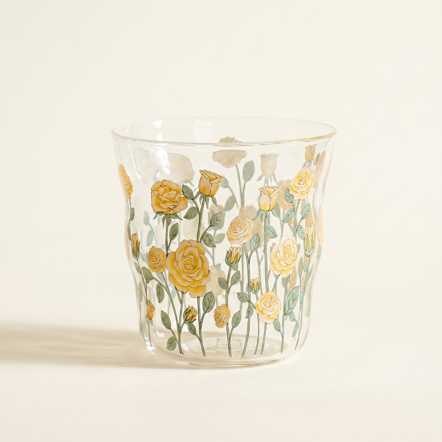 Antique Floral Glass Cup · 10oz