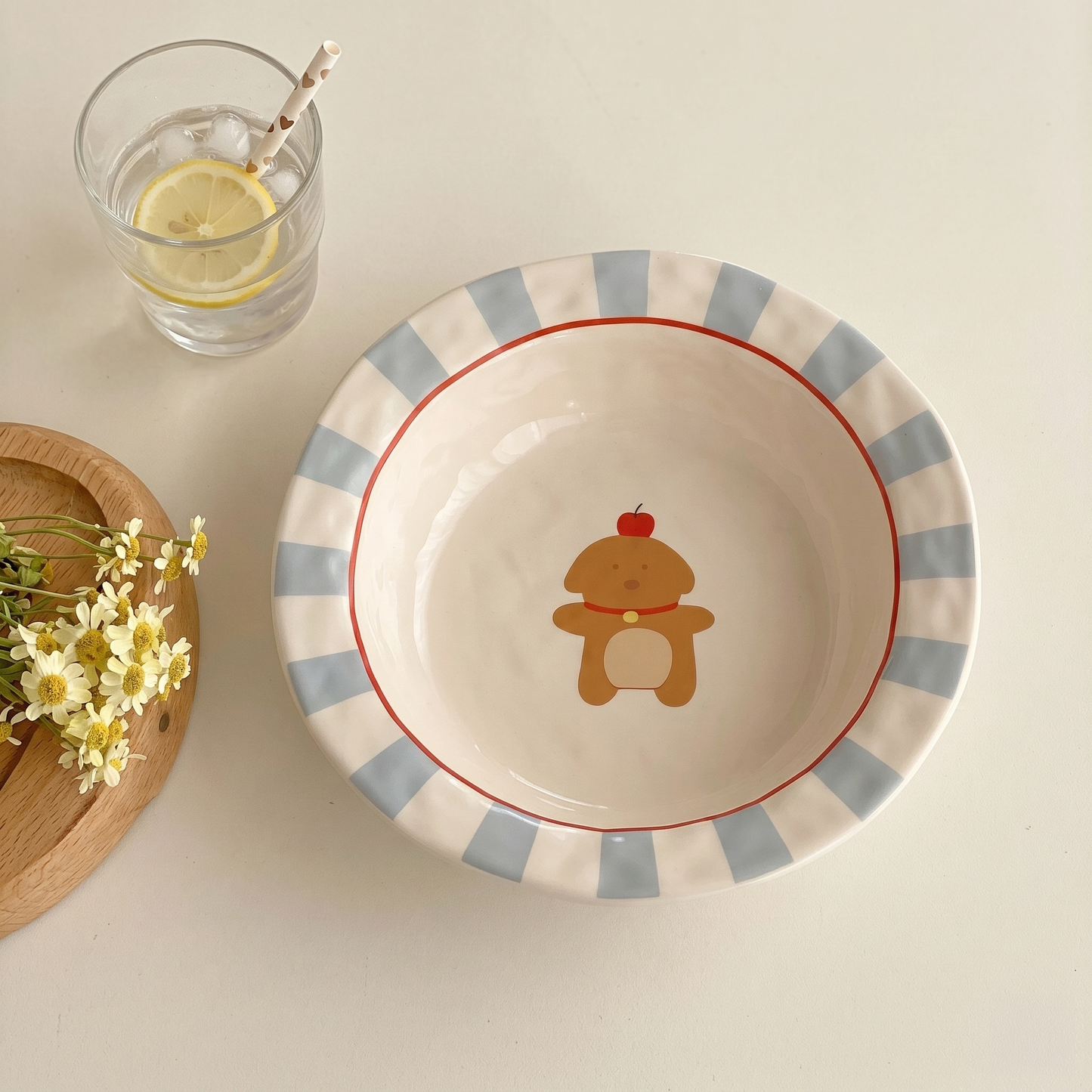 Apple Puppy Straw Hat Plate · 8"