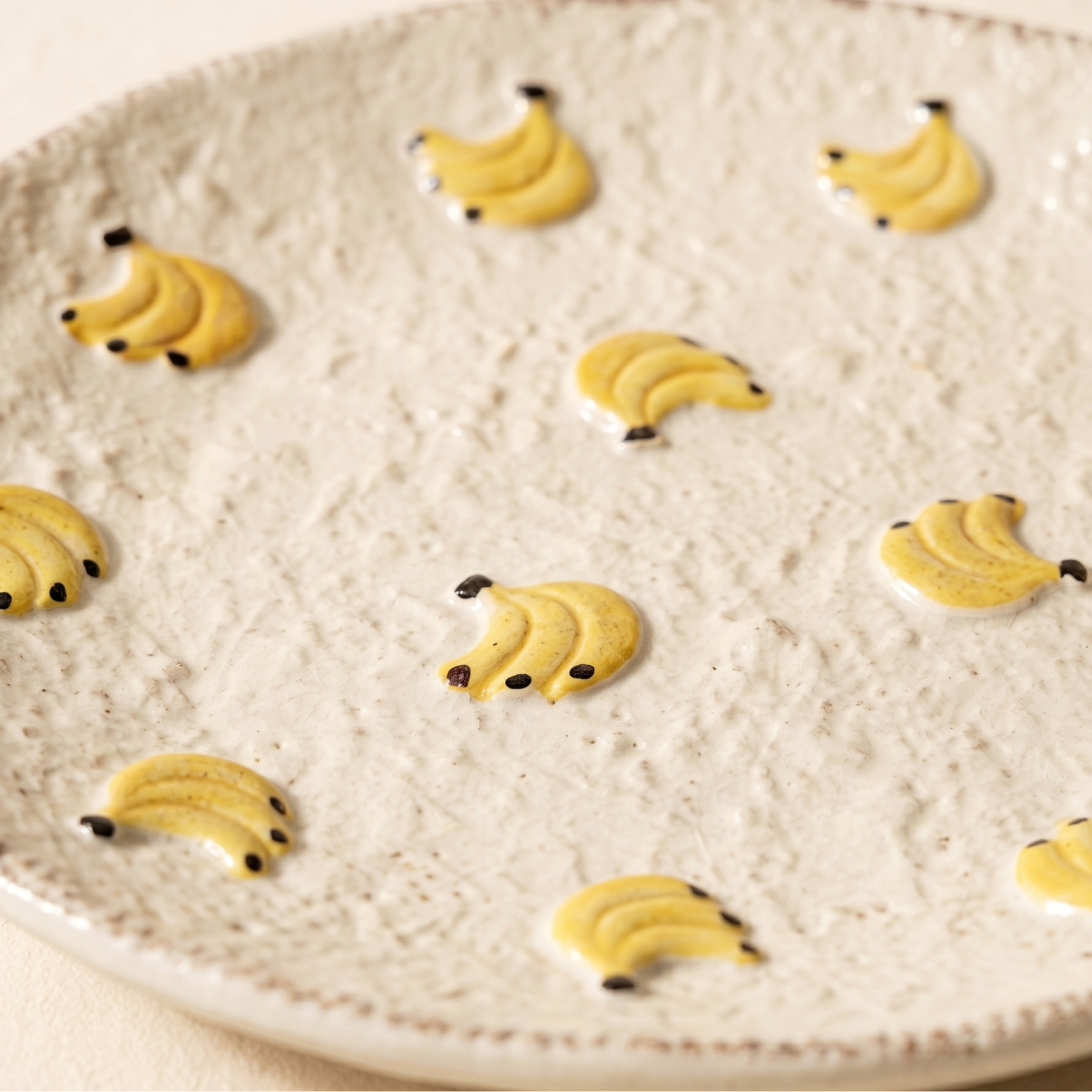 Banana Frosted Ceramic Plate top view - MoriMori Home
