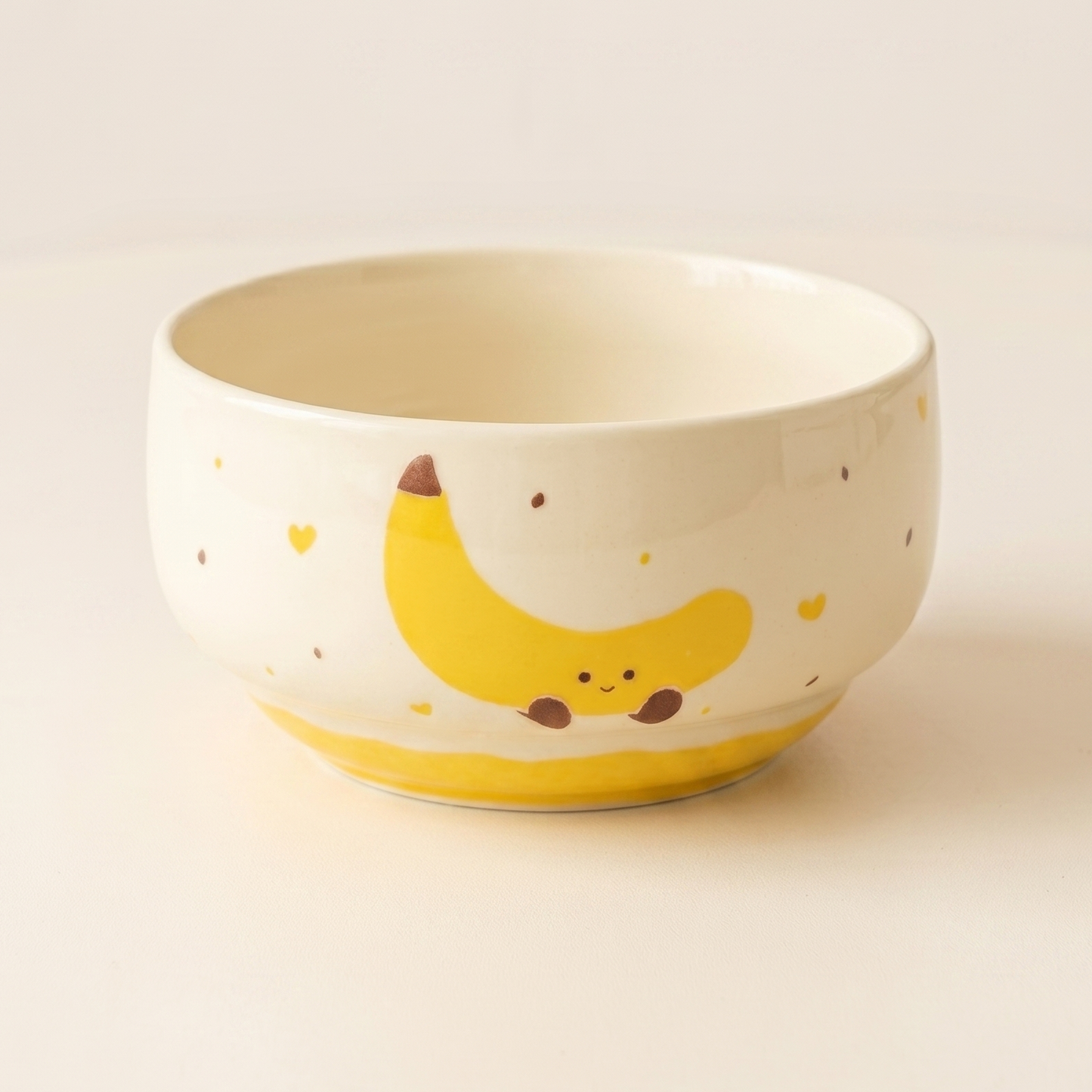 Banana Illustrated Ceramic Rice Bowl variant - MoriMori Home