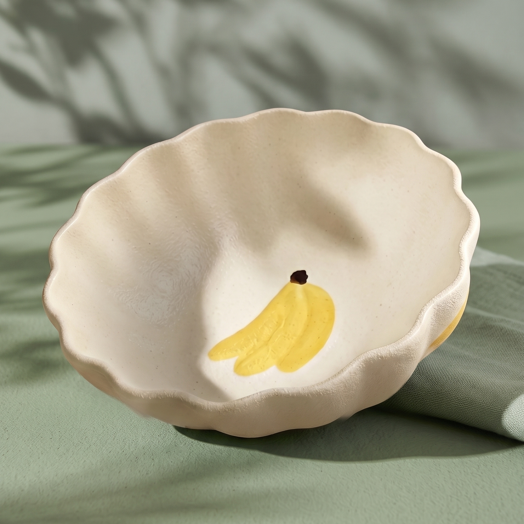 Banana Lace Ceramic Bowl styled - MoriMori Home