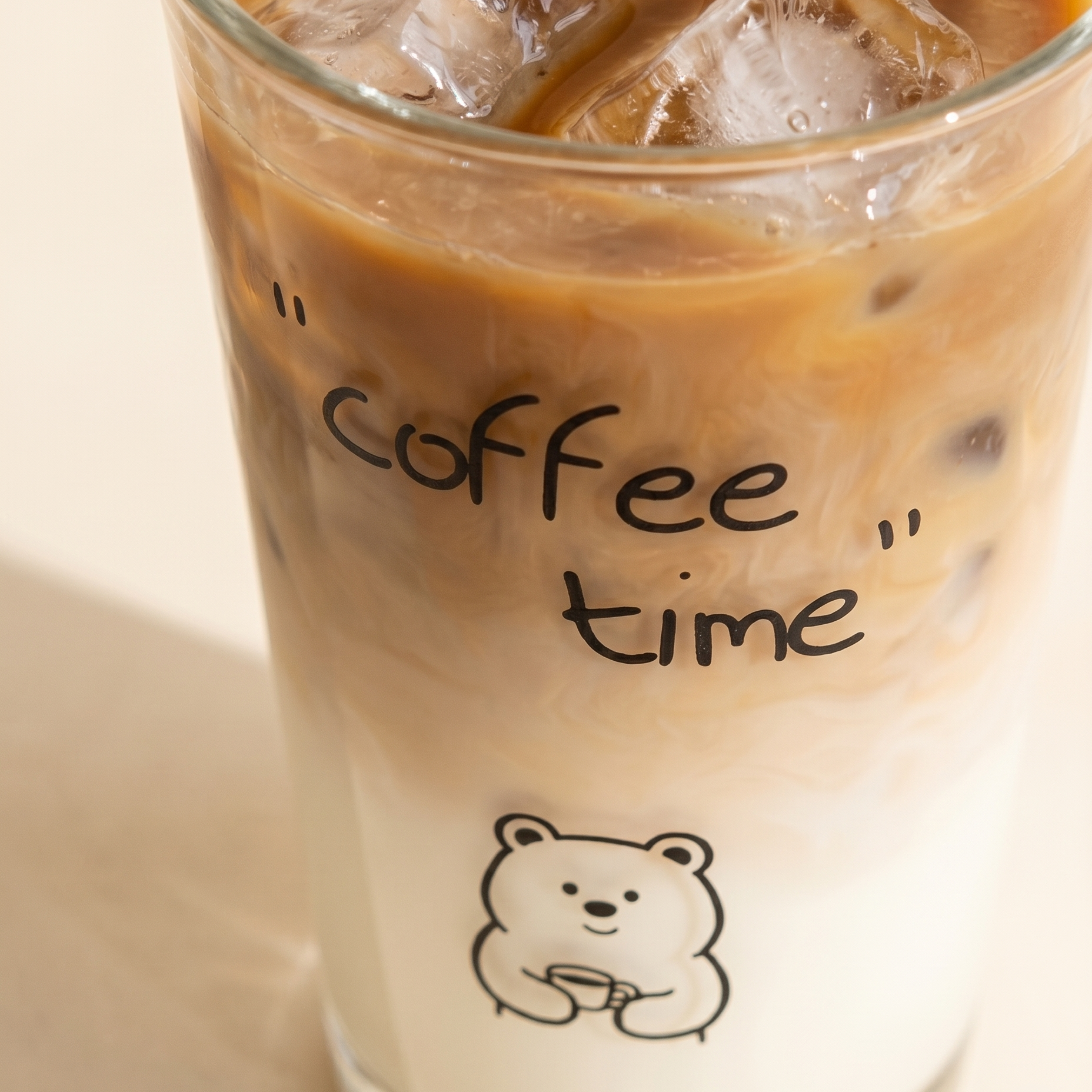 Bear Glass Cold Cup with ice - MoriMori Home
