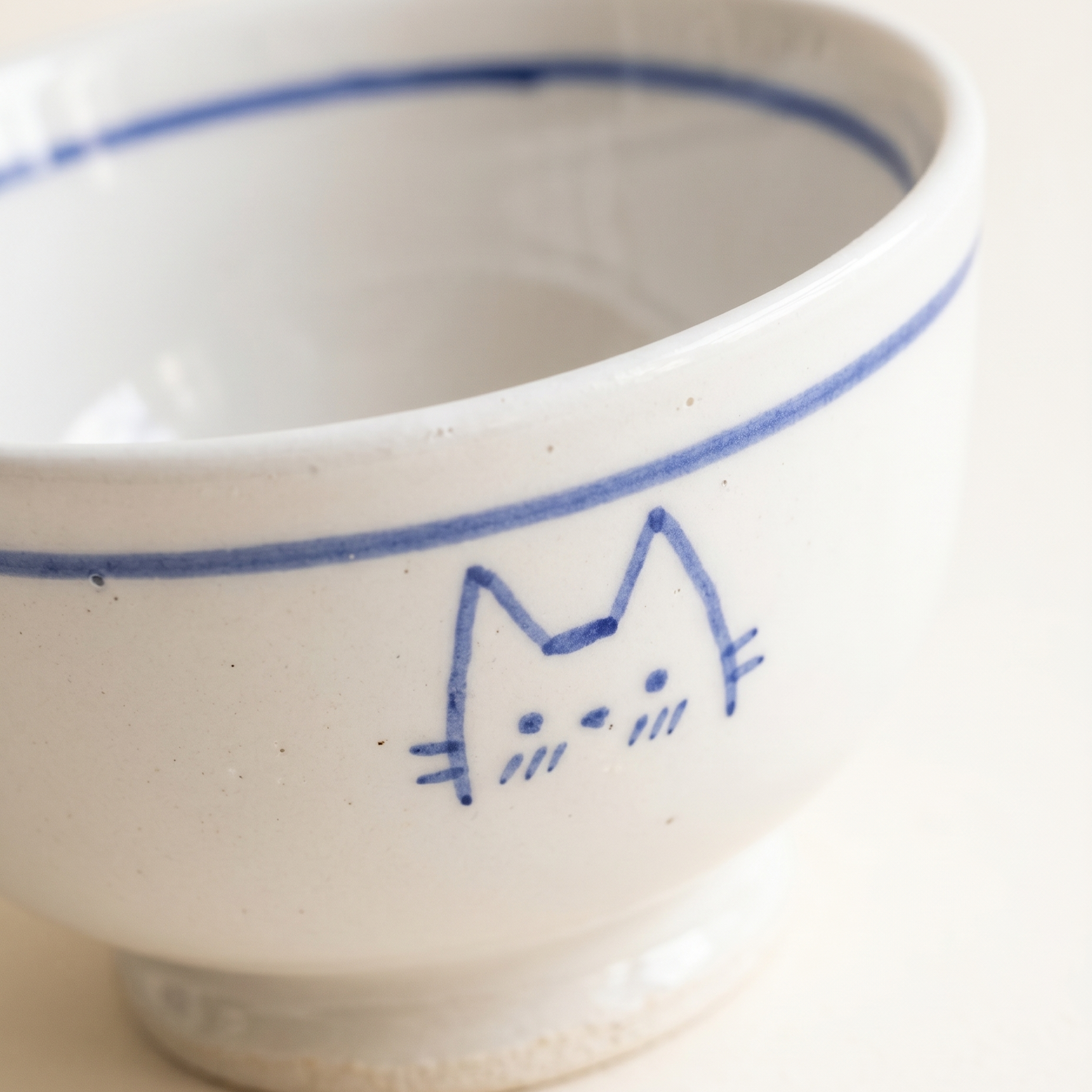 Blue Line Kitten Bowl detail - MoriMori Home