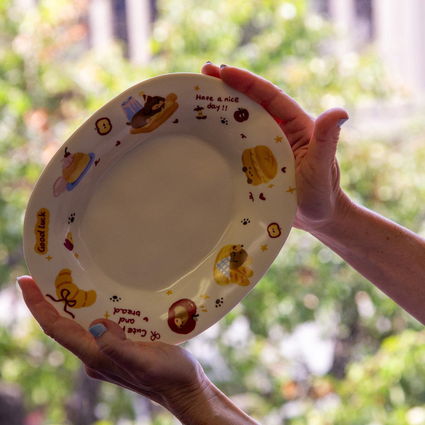 Bread Morning Ceramic Oval Plate styled - MoriMori Home