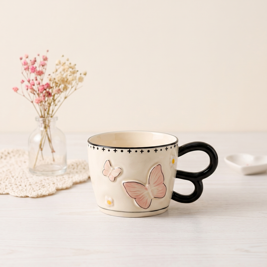 Butterfly Bow Mug · Blush Pink Gift Box