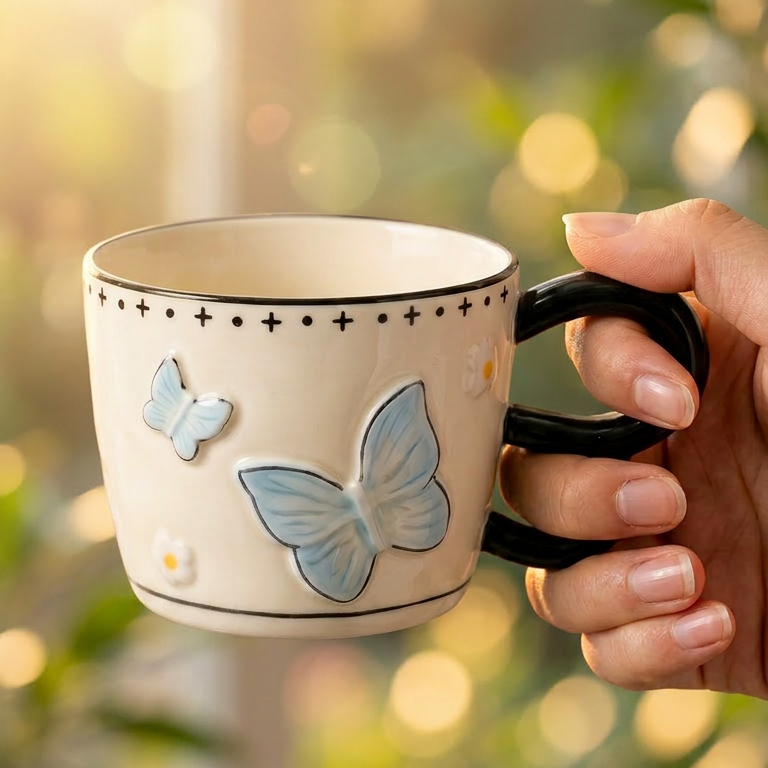 Butterfly Bow Mug · Gift Box