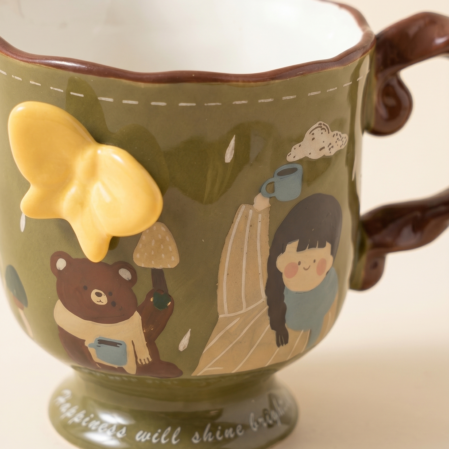 Butterfly Embossed Goblet Mug detail - MoriMori Home