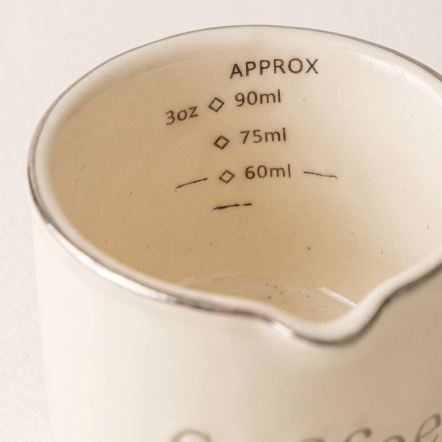 Cafe Cream Ceramic Milk Cup top view - MoriMori Home