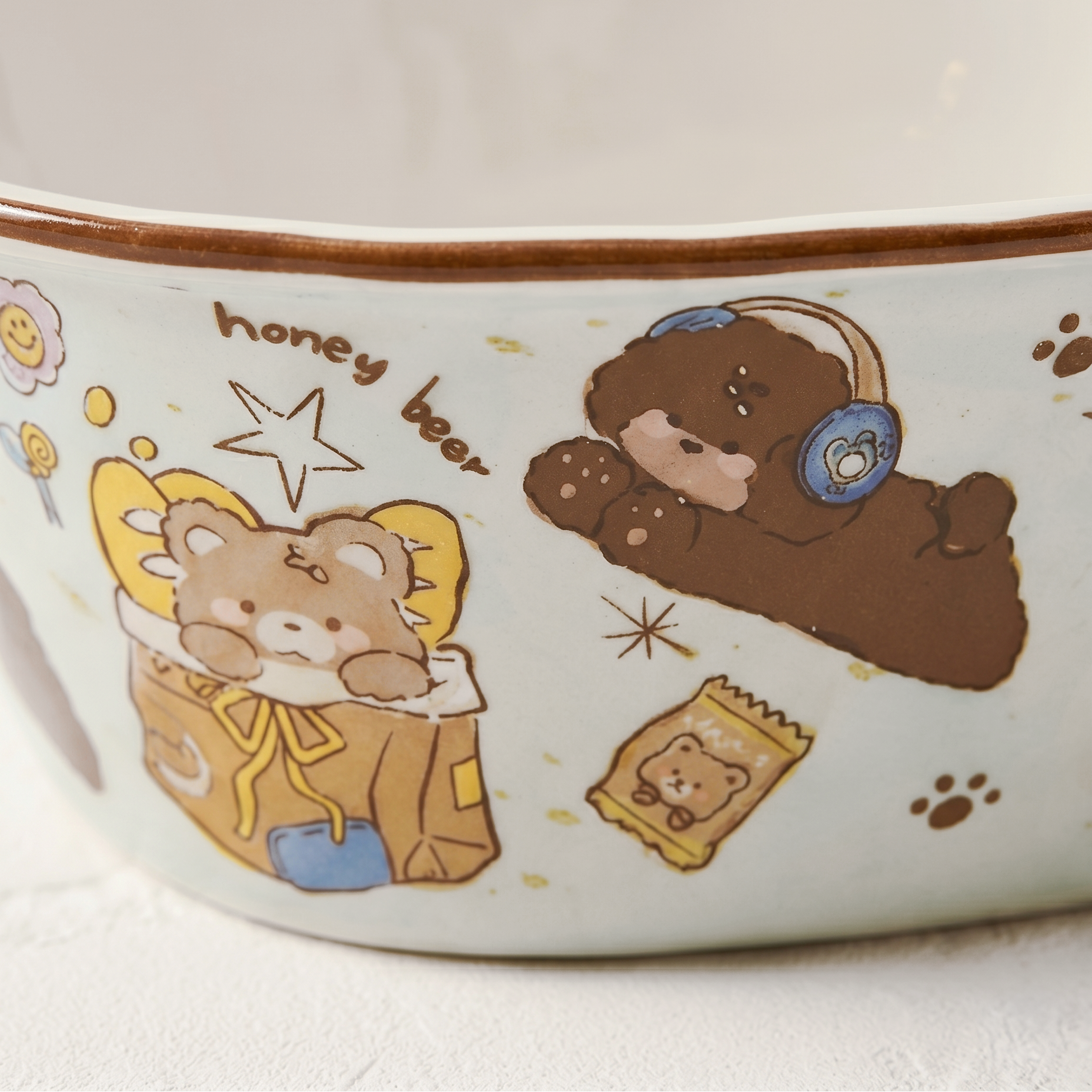 Cartoon Bear Hand-Pinch Bath Bowl detail - MoriMori Home
