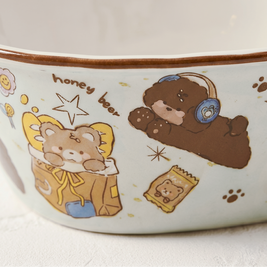 Cartoon Bear Hand-Pinch Bath Bowl detail - MoriMori Home