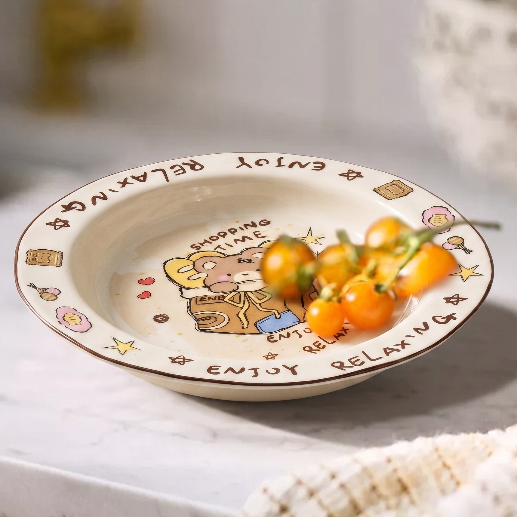 Cartoon Bear Hand-Pinch Soup Plate styled - MoriMori Home