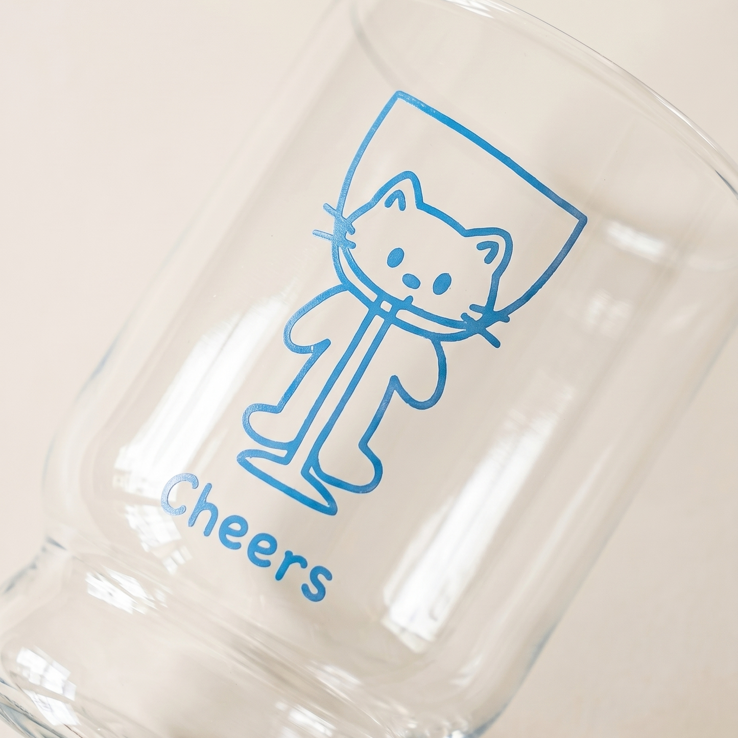 Cat Glass Cold Cup styled - MoriMori Home