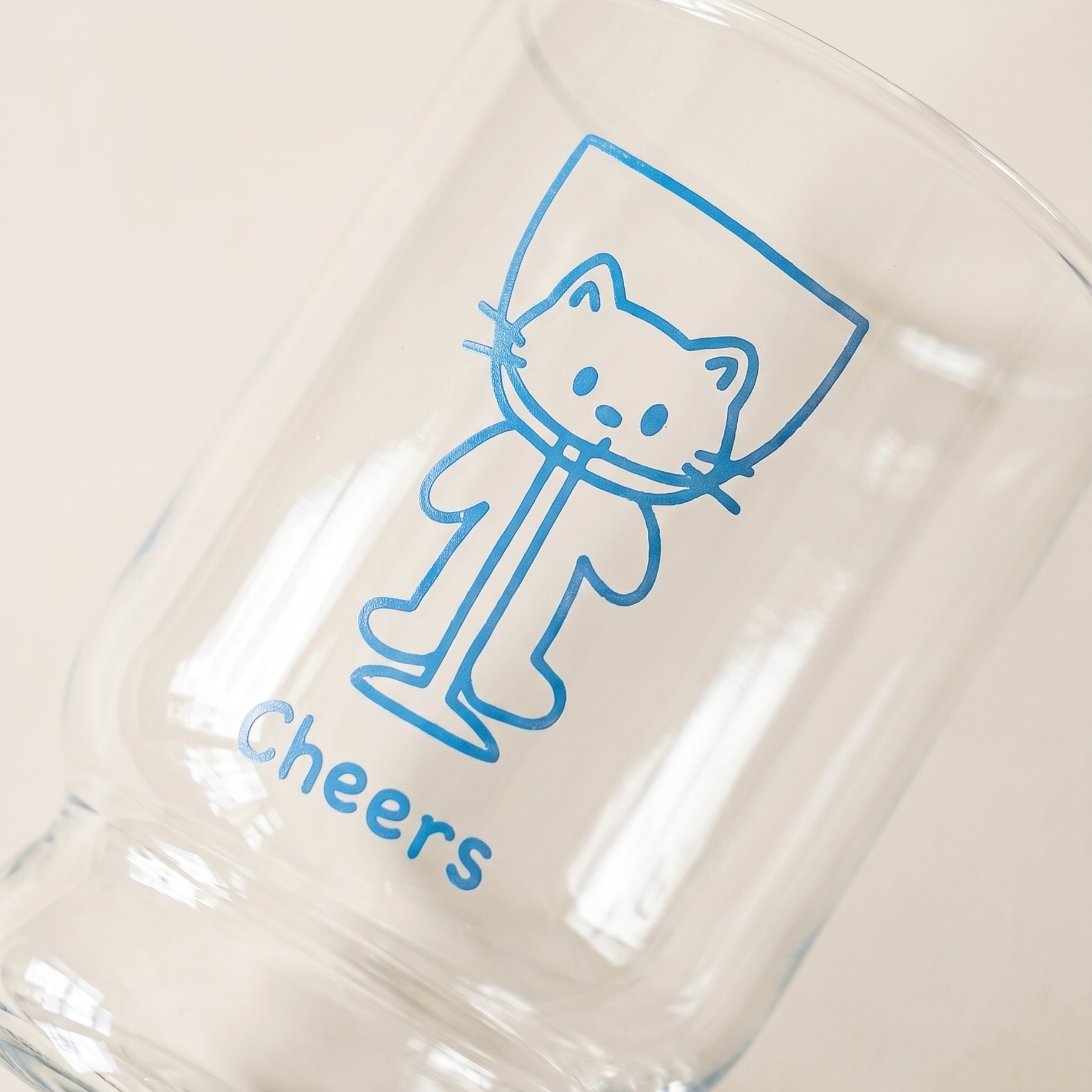 Cat Glass Cold Cup styled - MoriMori Home