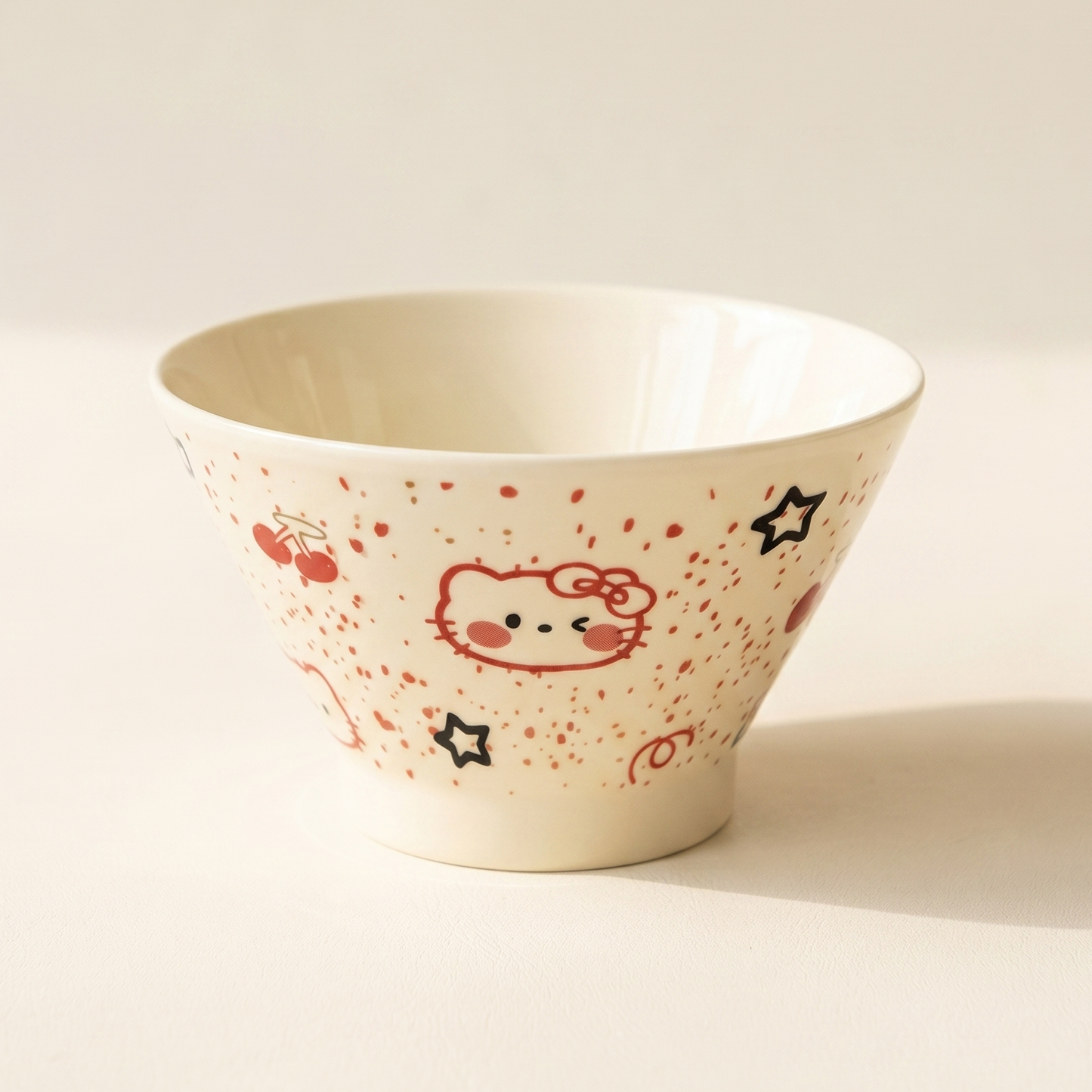 Cherry Kitten Hat Ceramic Bowl · 5"