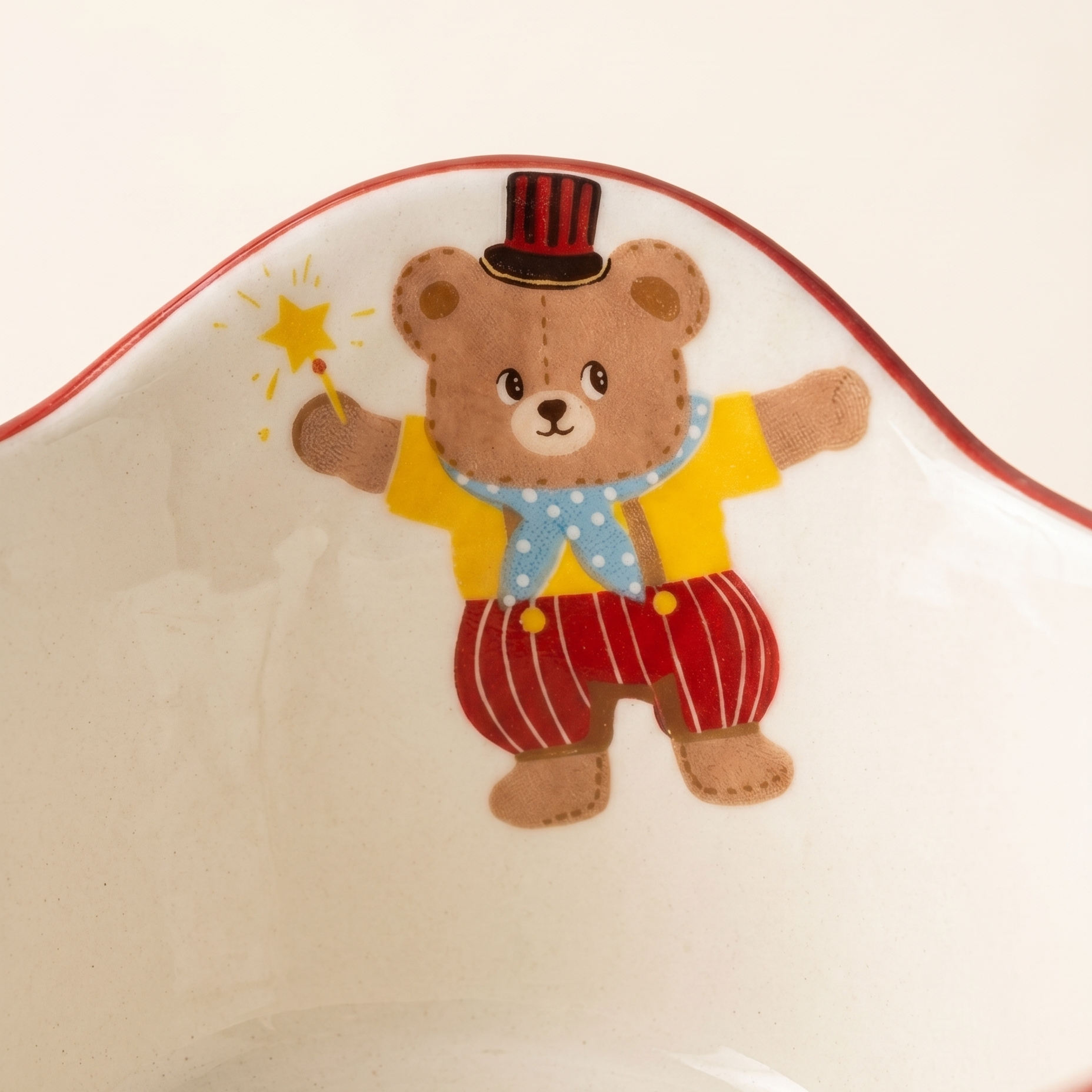 Circus Illustrated Ceramic Dessert Bowl detail - MoriMori Home