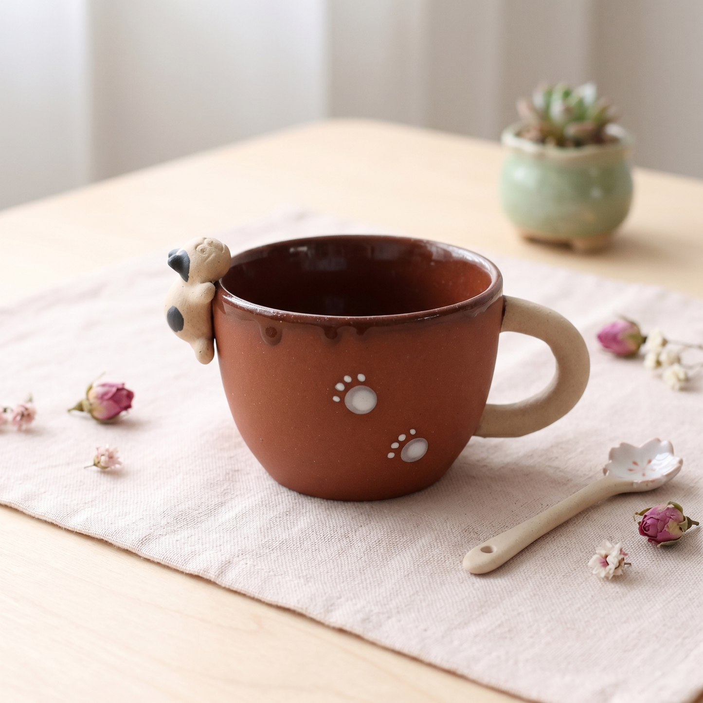 Handmade Cat Coffee Cup · 6 oz
