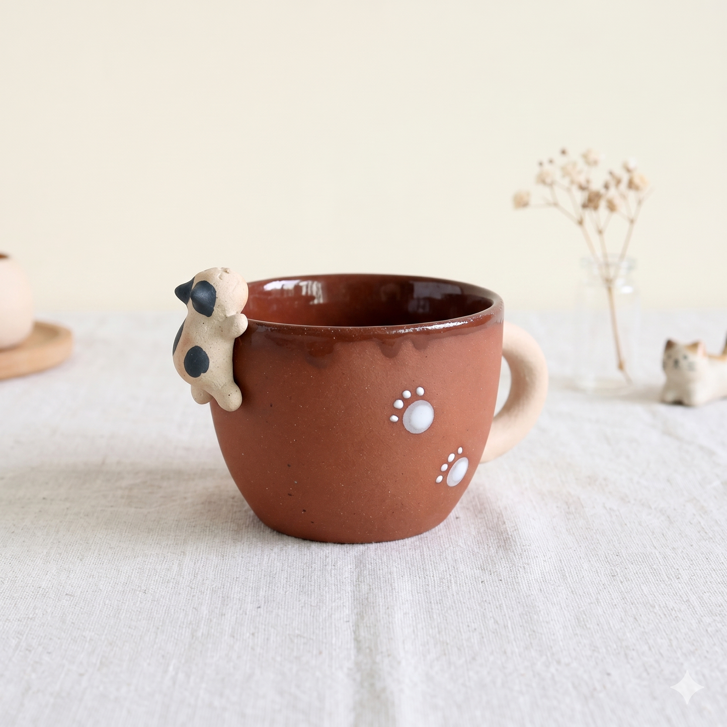 Handmade Cat Coffee Cup · 6 oz