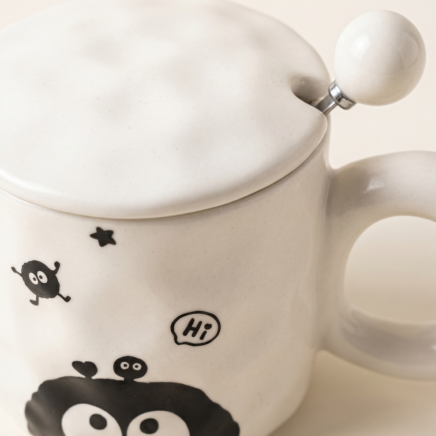 Coal Ball Big Eyes Ceramic Mug lifestyle - MoriMori Home