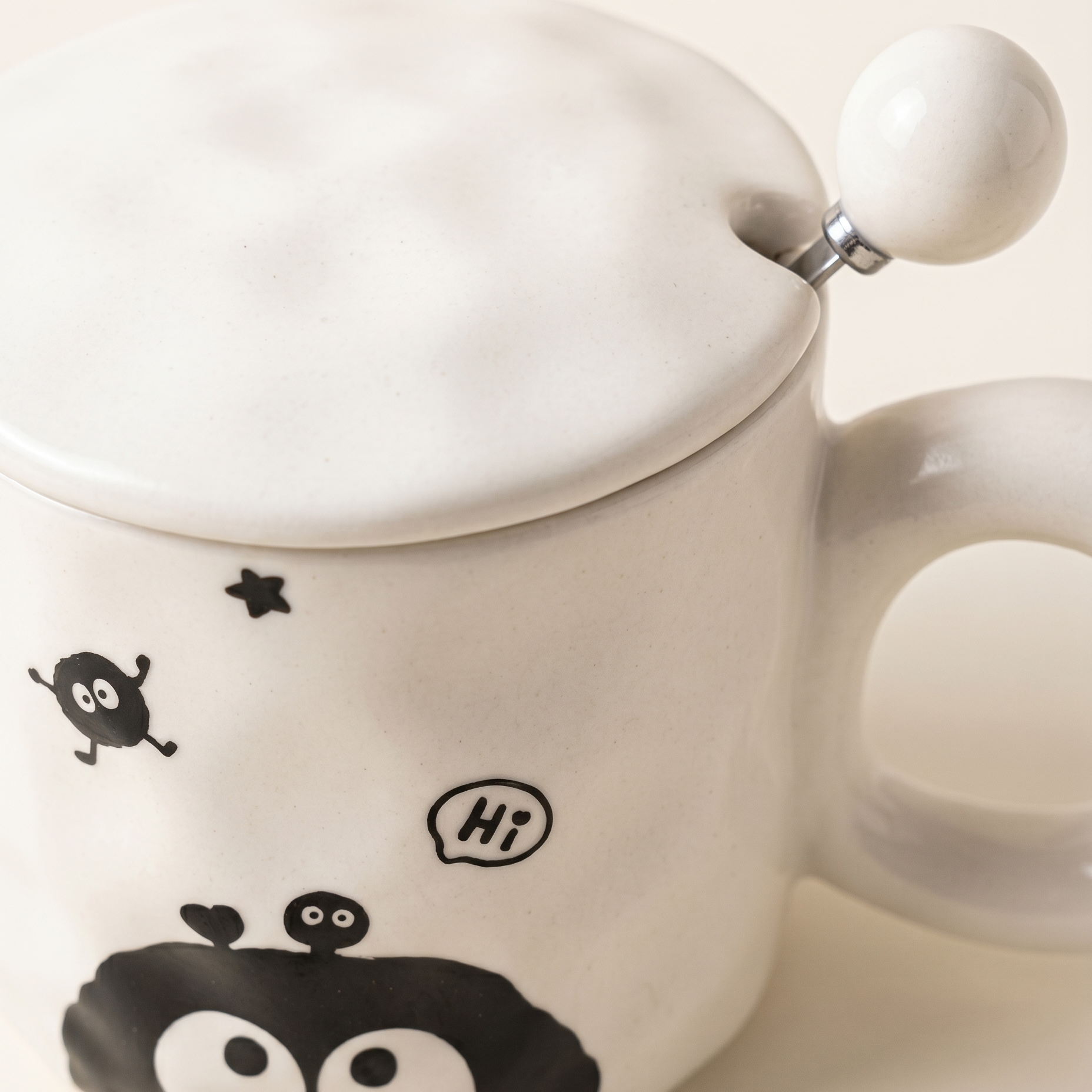 Coal Ball Big Eyes Ceramic Mug lifestyle - MoriMori Home