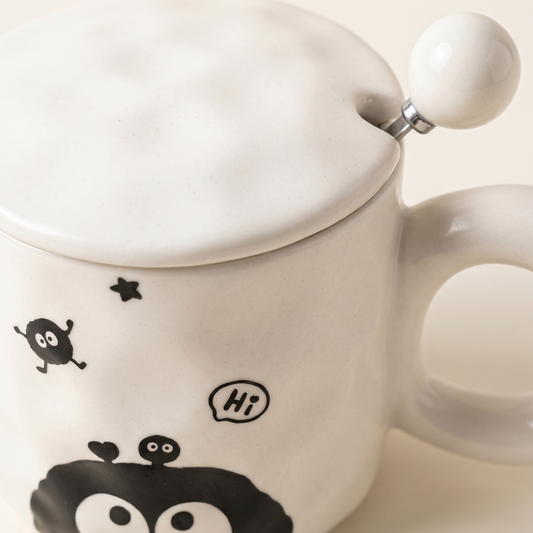 Coal Ball Big Eyes Ceramic Mug lifestyle - MoriMori Home