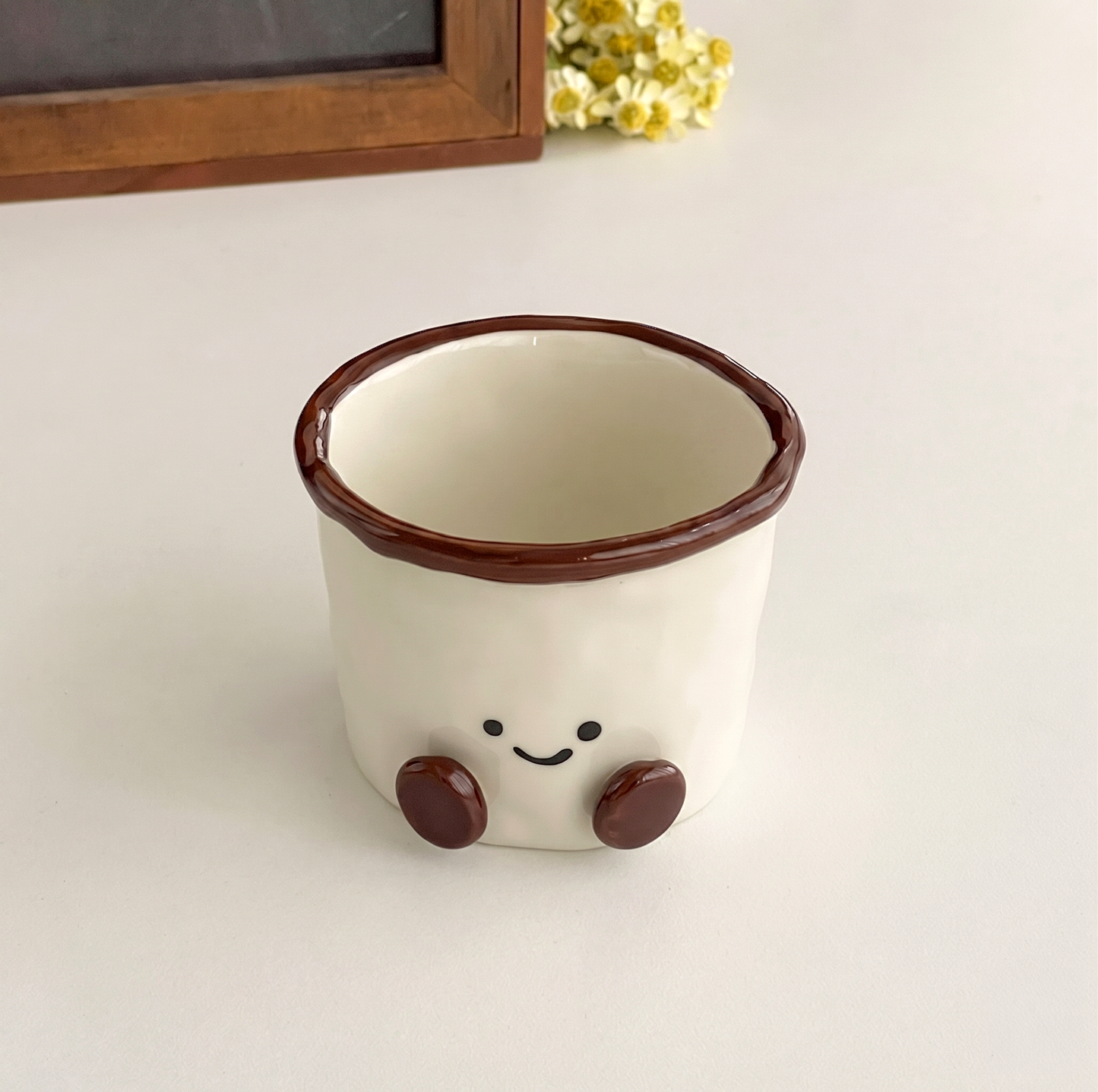 Cocoa Bean Hand-Pinched Ceramic Mug · 10 oz