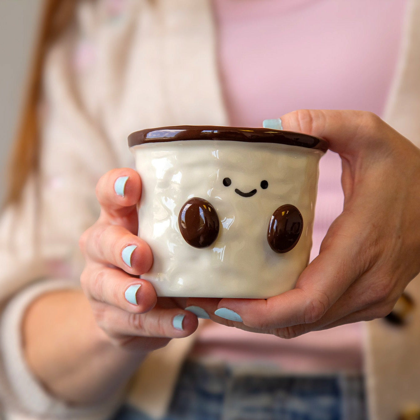 Cocoa Bean Hand-Pinched Ceramic Mug detail - MoriMori Home