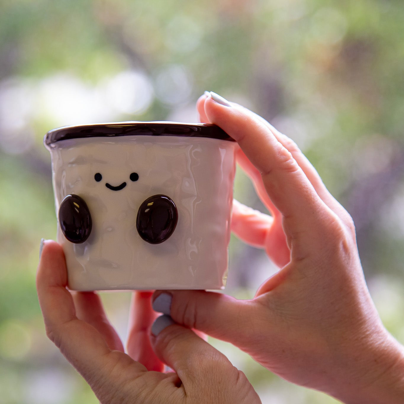 Cocoa Bean Hand-Pinched Ceramic Mug side view - MoriMori Home