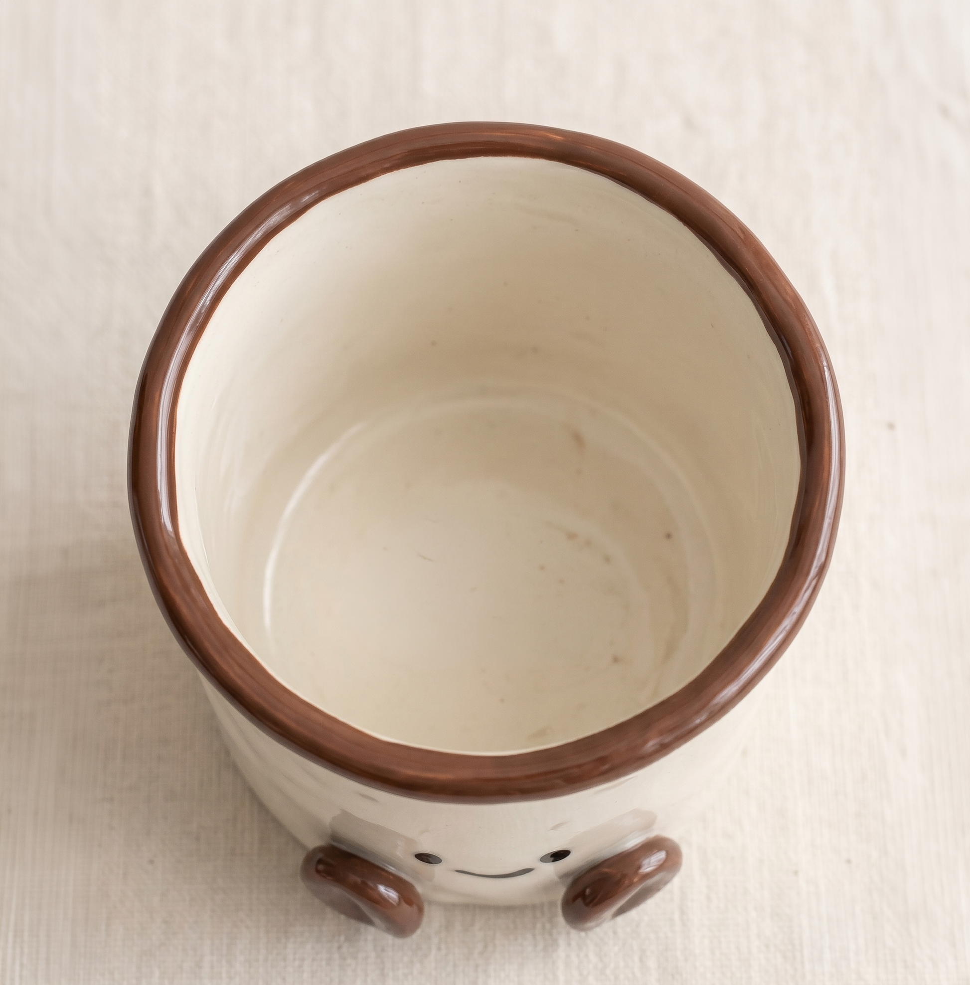 Cocoa Bean Hand-Pinched Ceramic Mug styled - MoriMori Home