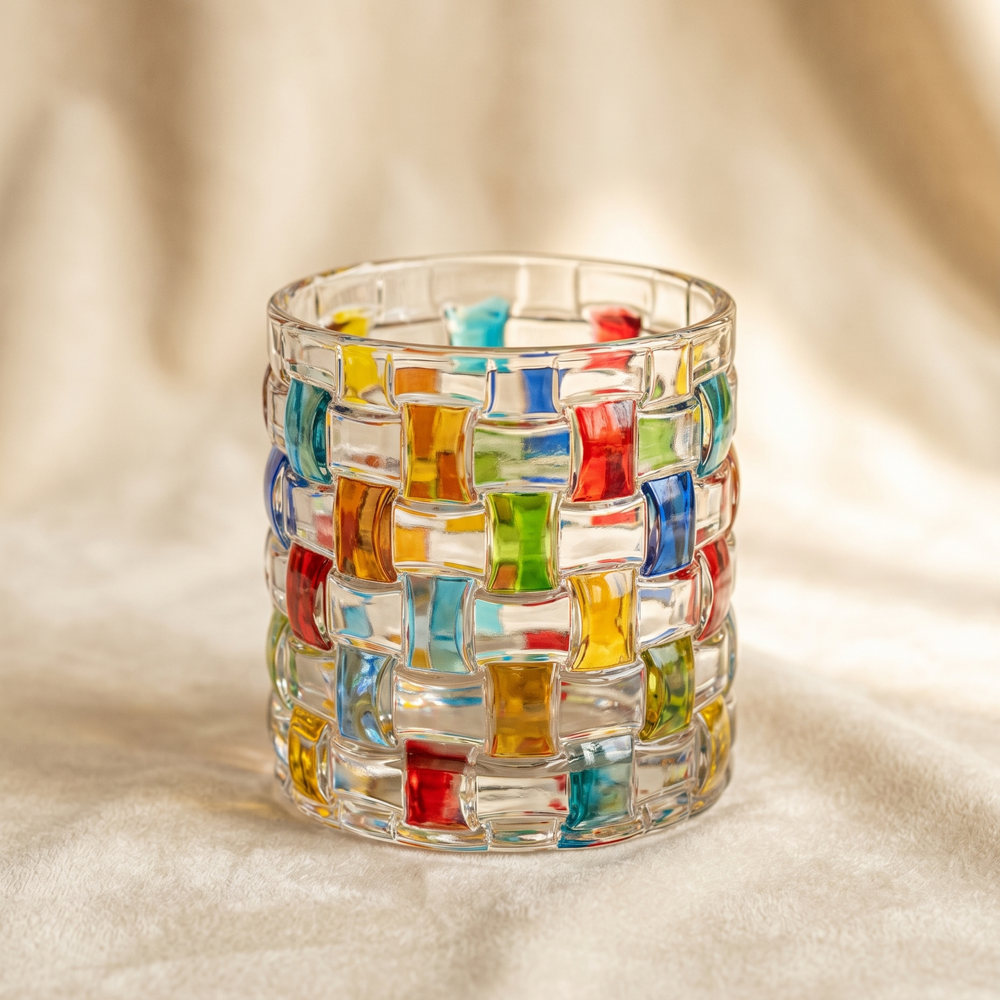 Rattan Hand-Painted Whiskey Glass