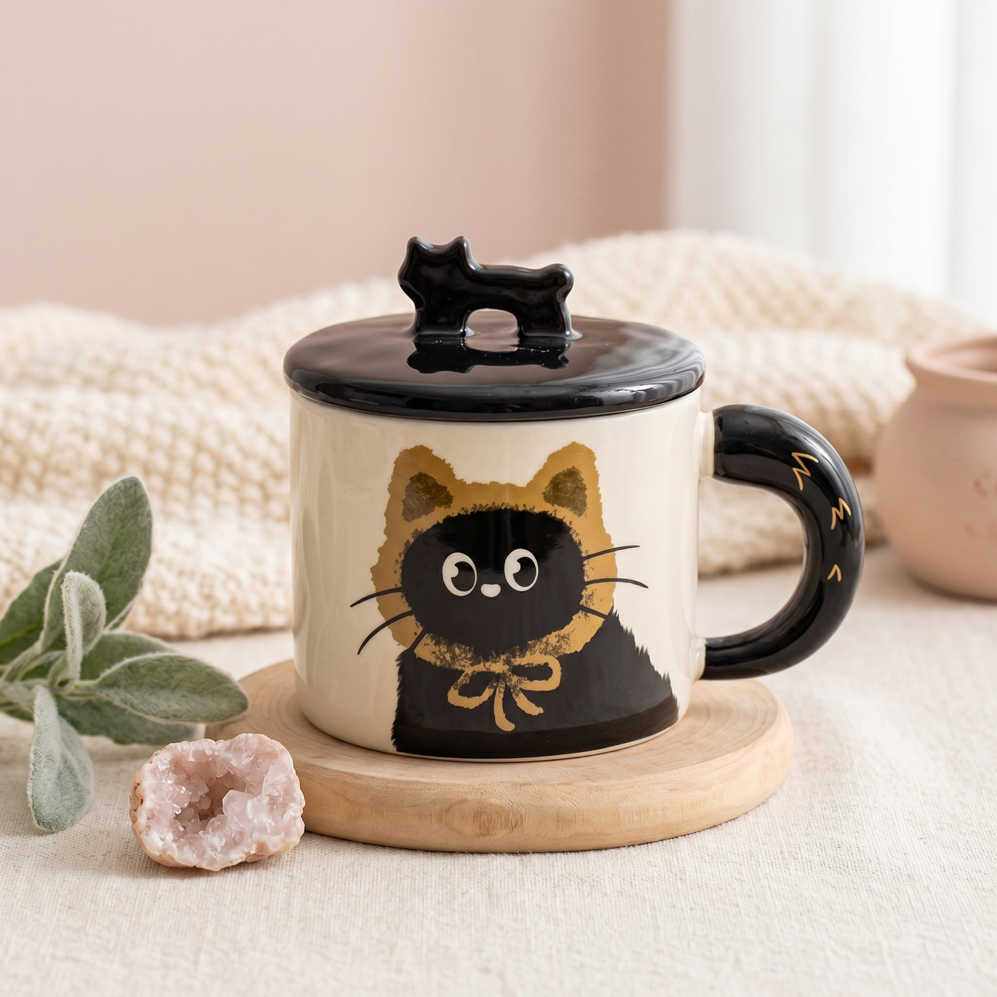Cozy Brown Cat Mug · 12 oz