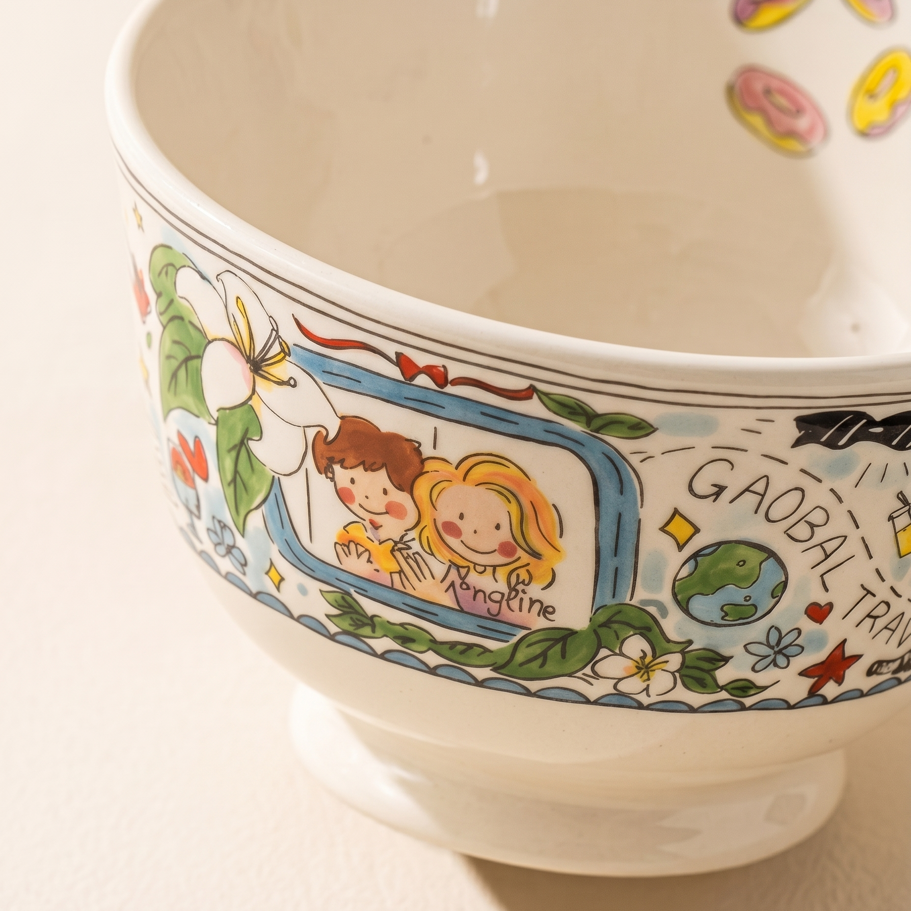 Cream Dutch Wife Ceramic Yogurt Bowl detail - MoriMori Home