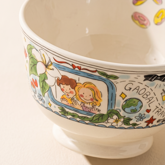 Cream Dutch Wife Ceramic Yogurt Bowl detail - MoriMori Home