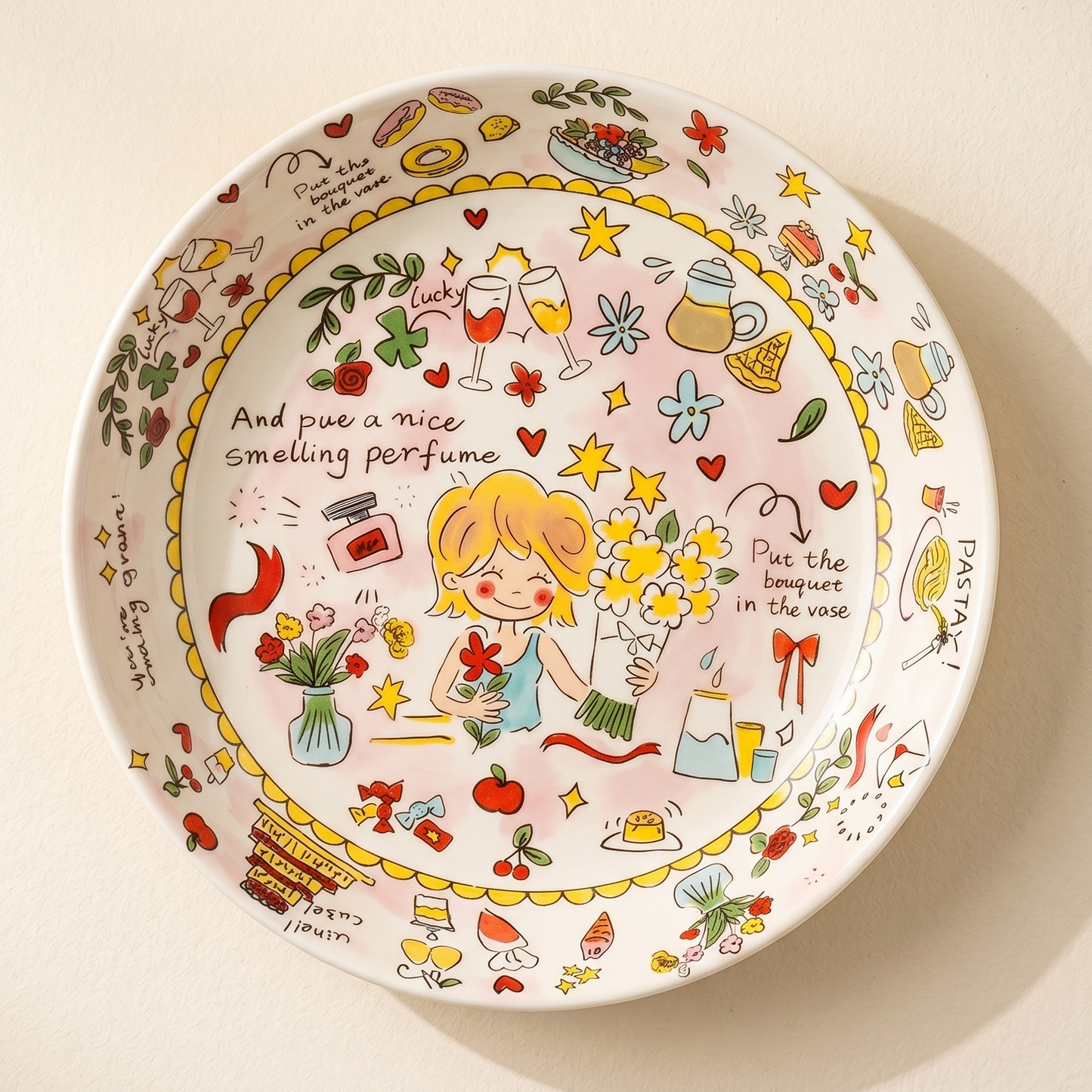 Cream Dutch Wife Ceramic Soup Plate · 8"