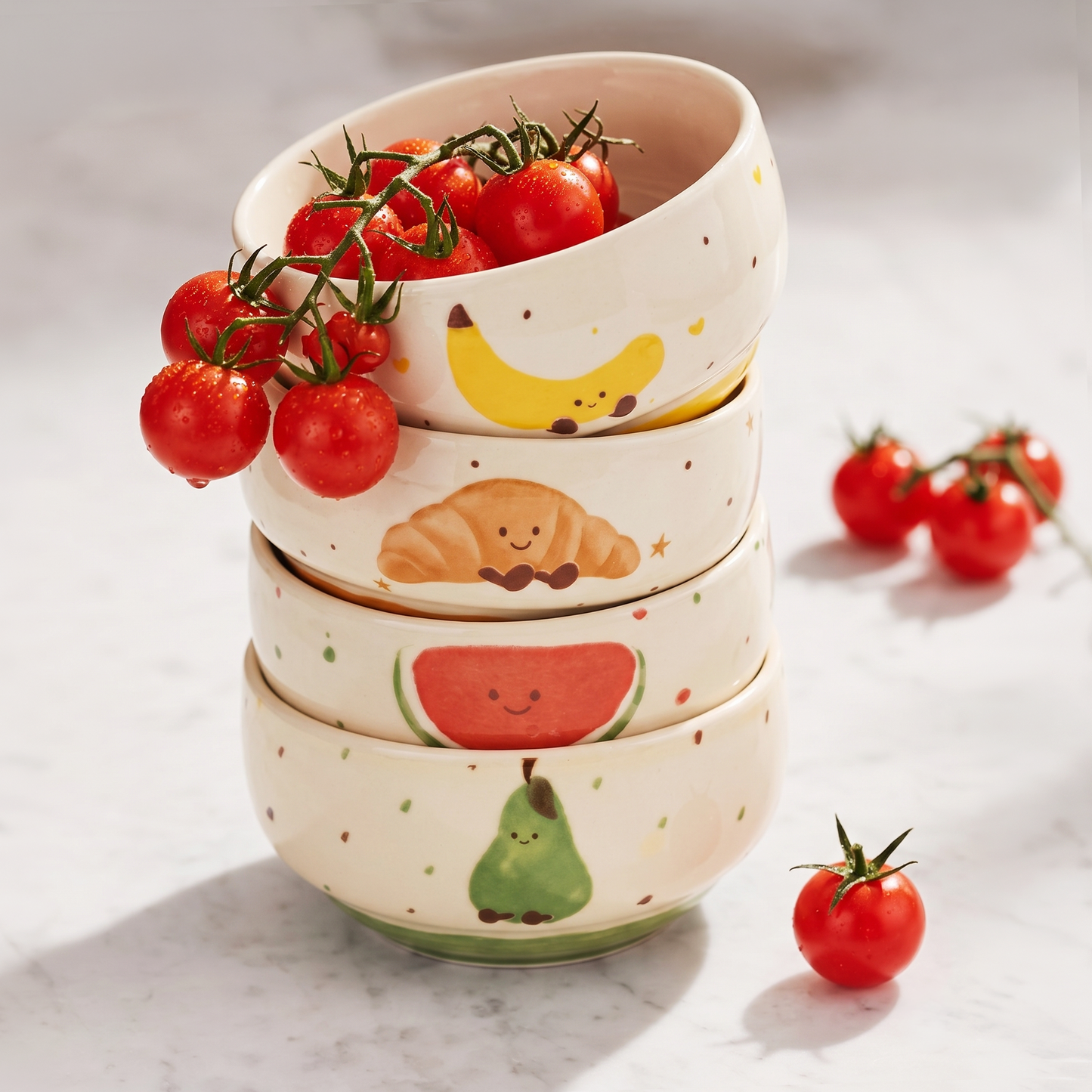 Croissant Illustrated Ceramic Rice Bowl - MoriMori Home